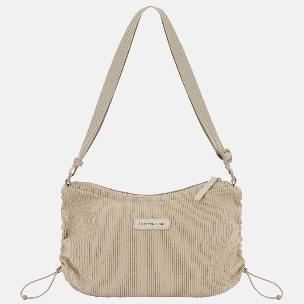 Kapten & Son Skara Corduroy crossbody tas small dusty sand